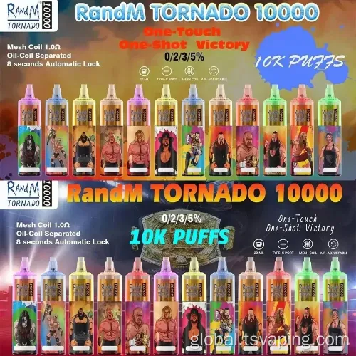 Vape 8000 Puffs Puff Bar 10000puffs Randm Tornado Disposable Vape Manufactory